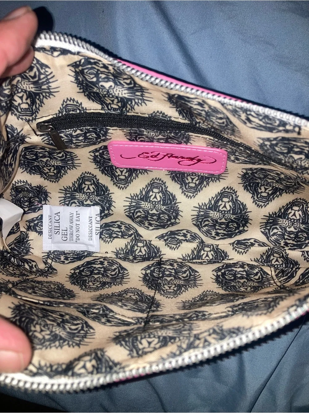 Ed Hardy Kids Pink Skull & Tiger Print Crossbody Bag